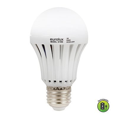 Eurolux LED Rechargeable Bulb 3W 6500K E27