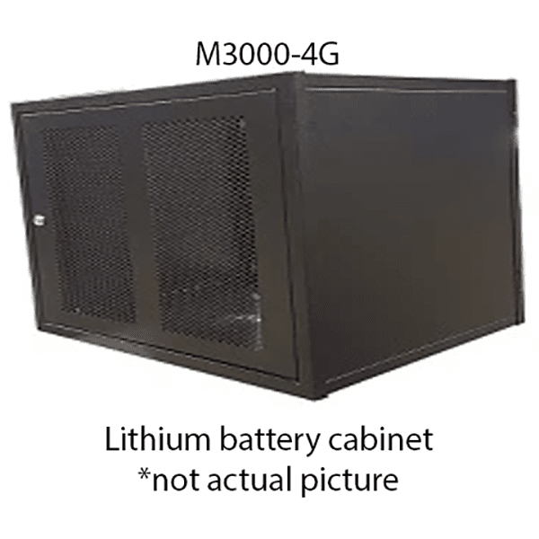 RM 4 x M3000 Lit-Bat Cab - Stackable 4 x 3U Lithium Batteries
